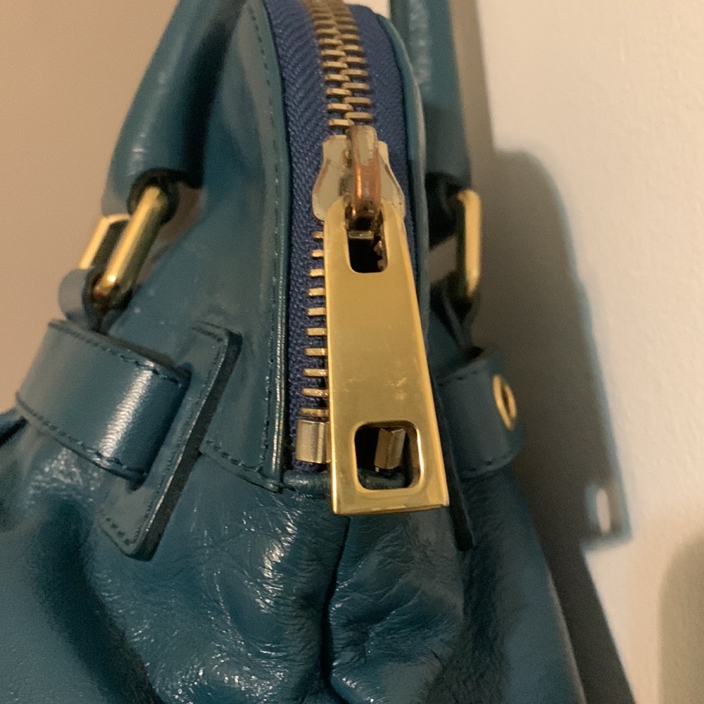 Large Marc Jacobs - Teal Color Leather Purse Hand/Shoulder Bag - Picture 5 of 15